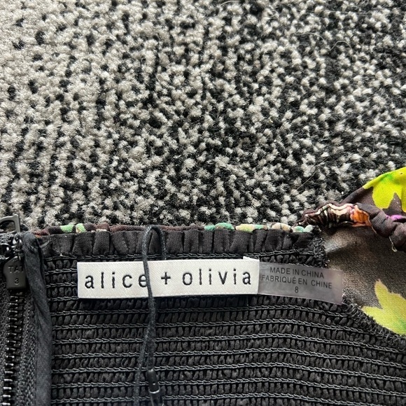 Alice + Olivia Cooper Floral Romance Black Mini Dress - Picture 4 of 7